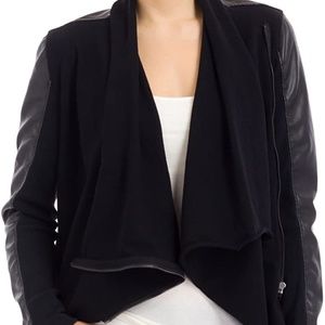 [BLANKNYC] Womens Faux-Leather and Knit Jacket